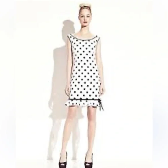 Betsey Johnson Black and White Polka Dot Dress with Heart Cutout Back - Picture 2 of 11